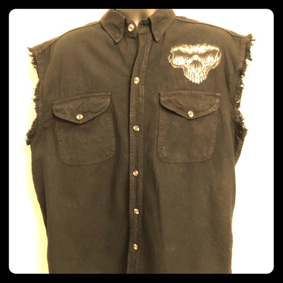 biker cut off shirts